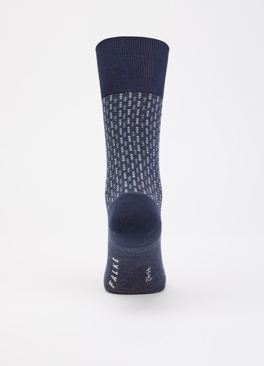 Falke Airport sokken in scheerwolblend - voorkant 2 blauw