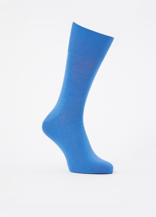 Falke Airport sokken in wolblend  - voorkant 2 blauw