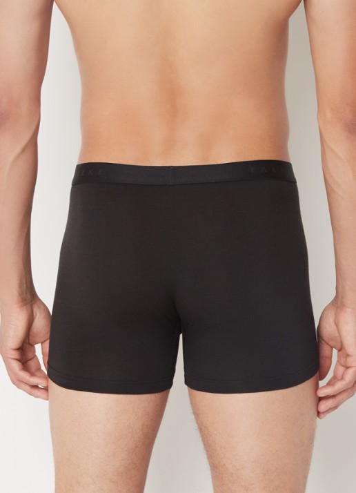 Falke Boxershort in wolblend met logoband - achterkant zwart