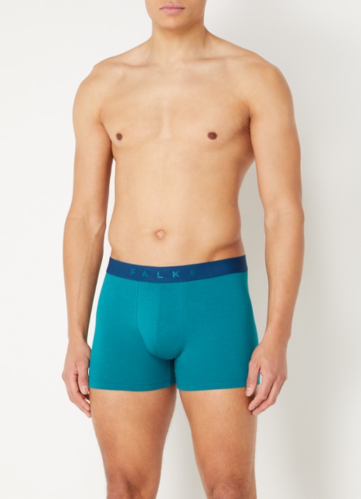 Falke Boxershorts met logoband in 2-pack - voorkant 4 zeegroen