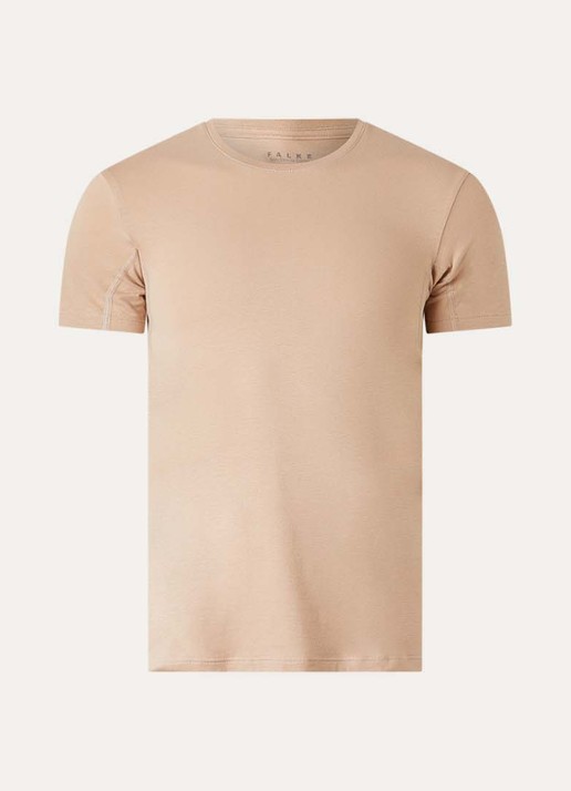 Falke Climate Control T-shirt met ronde hals - voorkant 3 camel