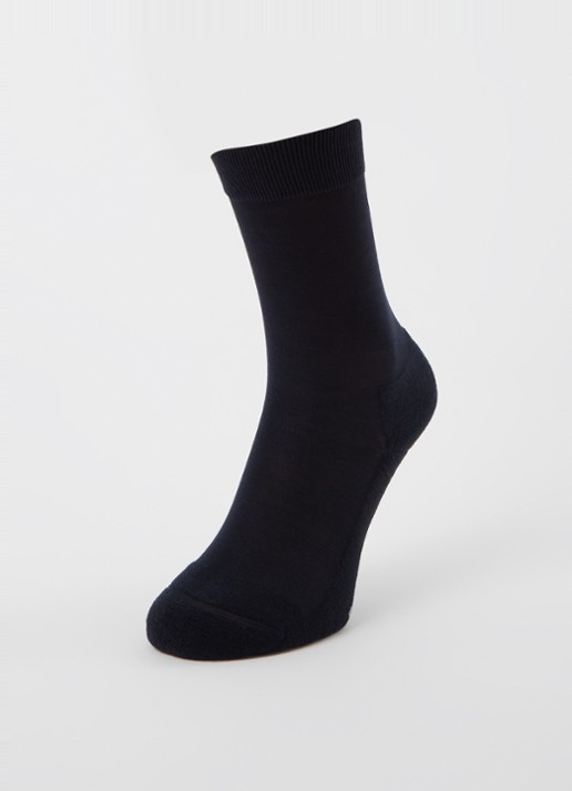 Falke Climawool sokken in scheerwolblend - detail donkerblauw