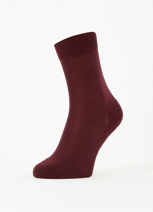 Falke Climawool sokken in scheerwolblend - detail bordeauxrood