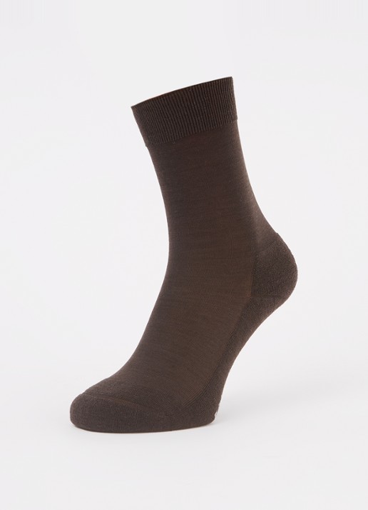 Falke Climawool sokken in scheerwolblend - detail donkerbruin