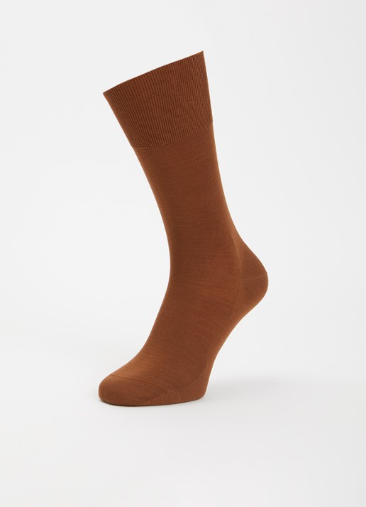 Falke Climawool sokken in scheerwolblend - detail lichtbruin