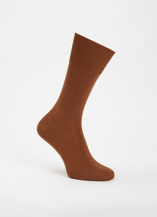 Falke Climawool sokken in scheerwolblend - voorkant 2 lichtbruin