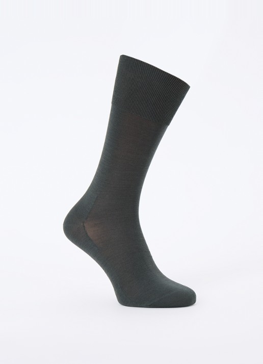Falke Climawool sokken in scheerwolblend - voorkant 2 groen
