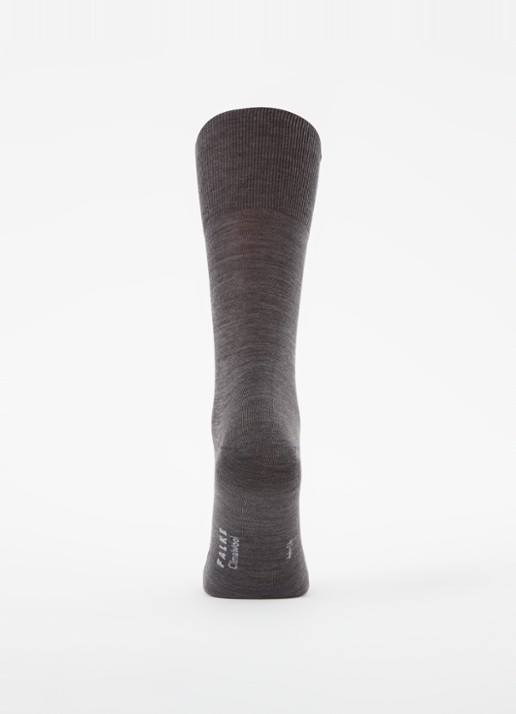 Falke Climawool sokken in scheerwolblend - voorkant 2 grijsmele