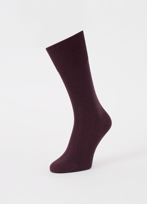 Falke Climawool sokken in wolblend - detail bordeauxrood