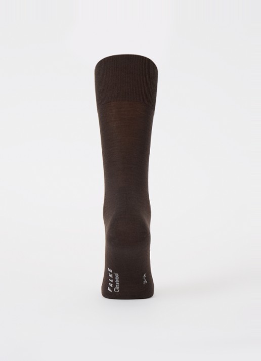 Falke Climawool sokken in wolblend - voorkant 2 donkerbruin