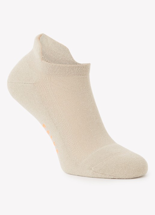 Falke Cool Kick sneakersokken met logo - voorkant beige