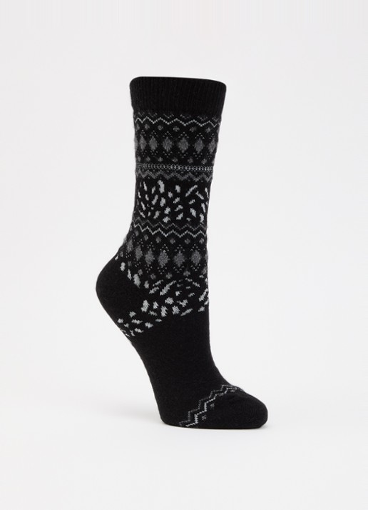 Falke Cosy Wool sokken in kasjmierblend - voorkant 2 zwart