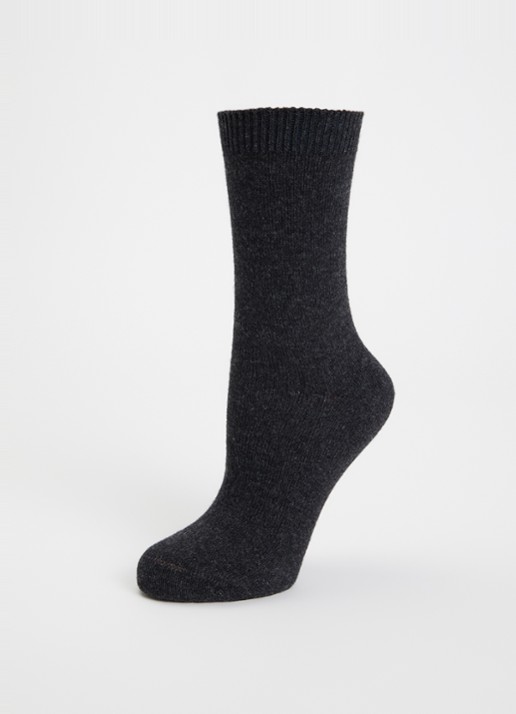 Falke Cosy Wool sokken in kasjmierblend - detail 3 antraciet