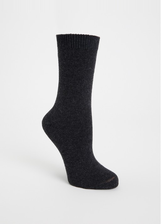 Falke Cosy Wool sokken in kasjmierblend - voorkant antraciet