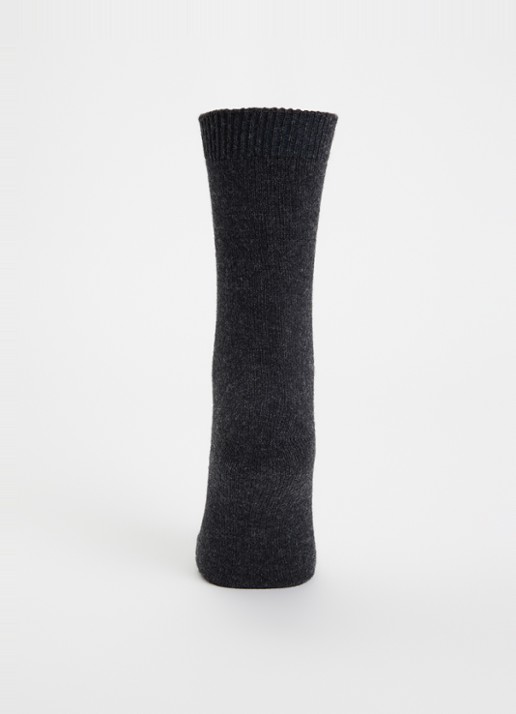 Falke Cosy Wool sokken in kasjmierblend - voorkant 2 antraciet