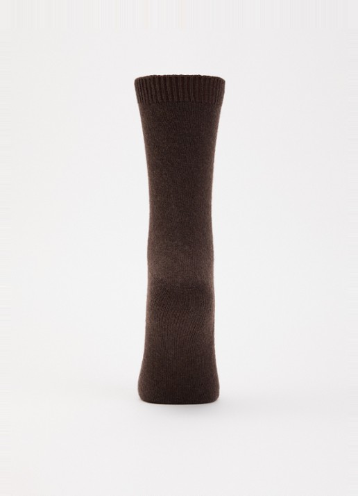 Falke Cosy Wool sokken in kasjmierblend - voorkant 2 donkerbruin