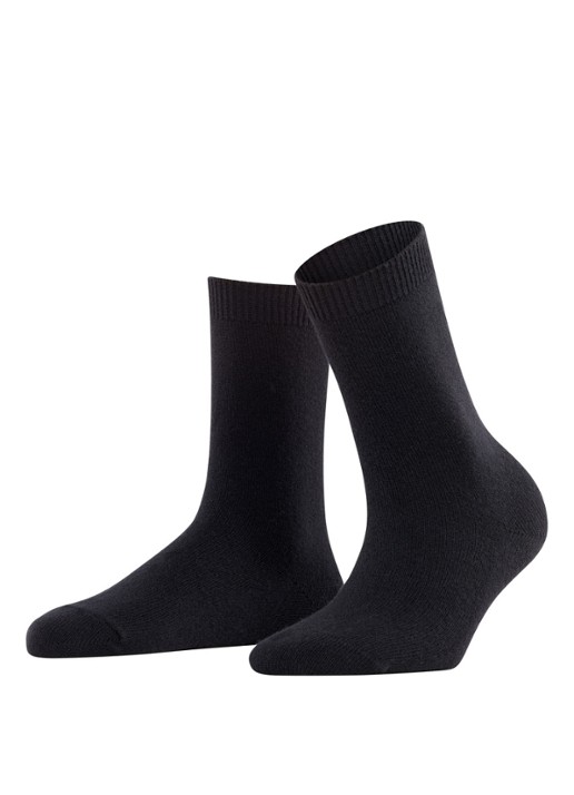 Falke Cosy Wool sokken - voorkant 6 zwart