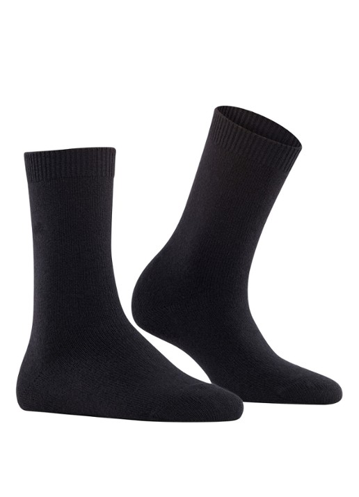 Falke Cosy Wool sokken - voorkant 7 zwart