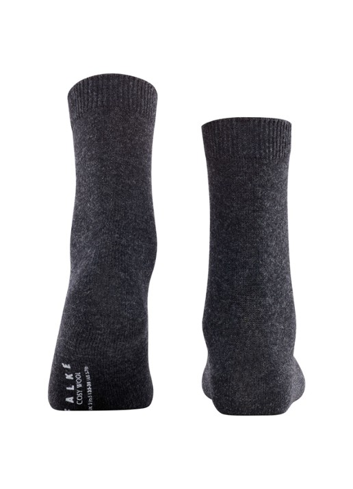 Falke Cosy Wool sokken - detail antraciet