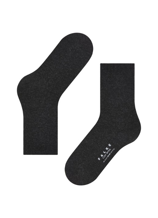 Falke Cosy Wool sokken - detail 2 antraciet