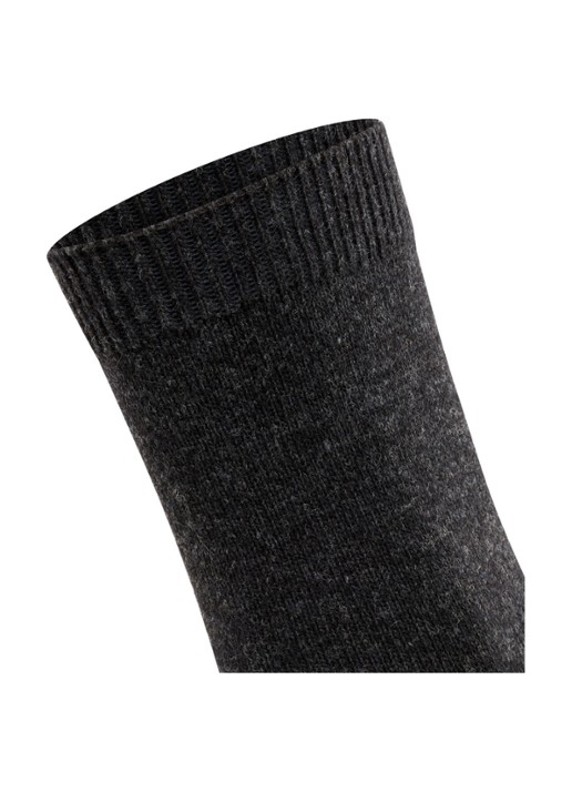Falke Cosy Wool sokken - detail 4 antraciet