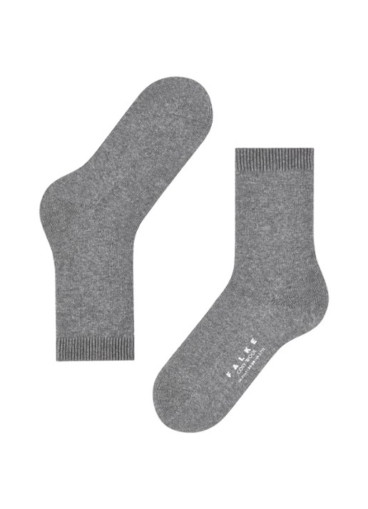 Falke Cosy Wool sokken - detail 2 grijsmele