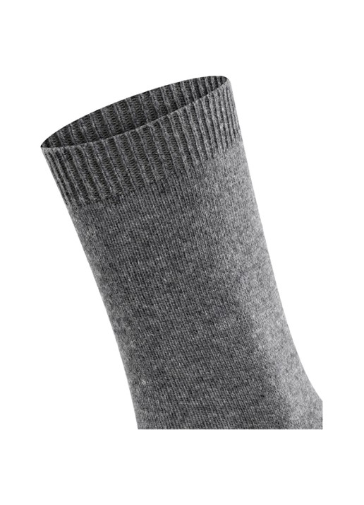 Falke Cosy Wool sokken - detail 4 grijsmele
