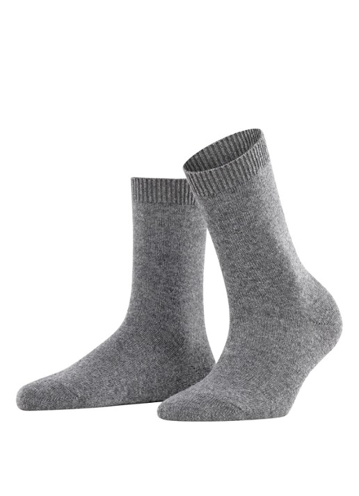 Falke Cosy Wool sokken - voorkant 6 grijsmele