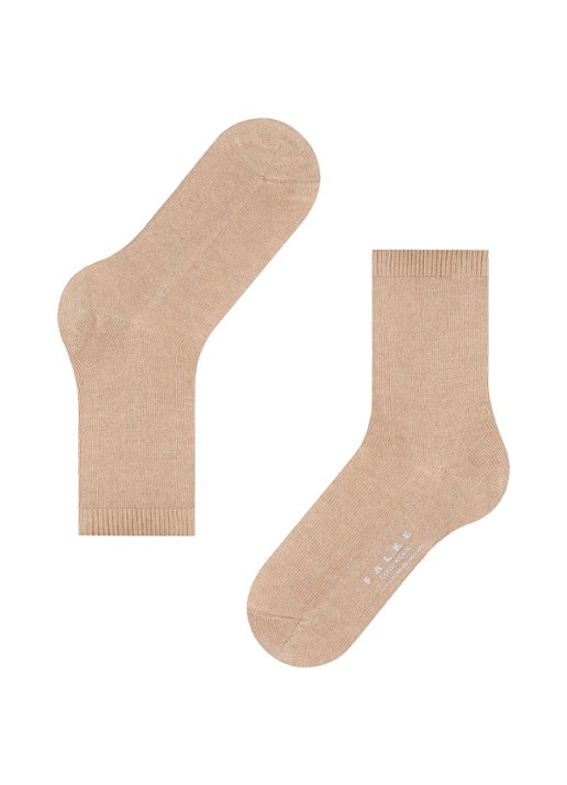 Falke Cosy Wool sokken - detail 2 camel