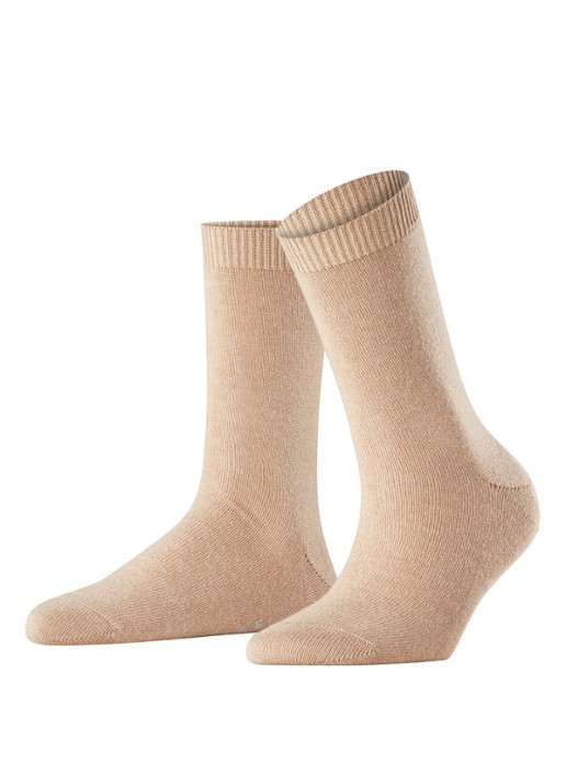 Falke Cosy Wool sokken - voorkant 6 camel