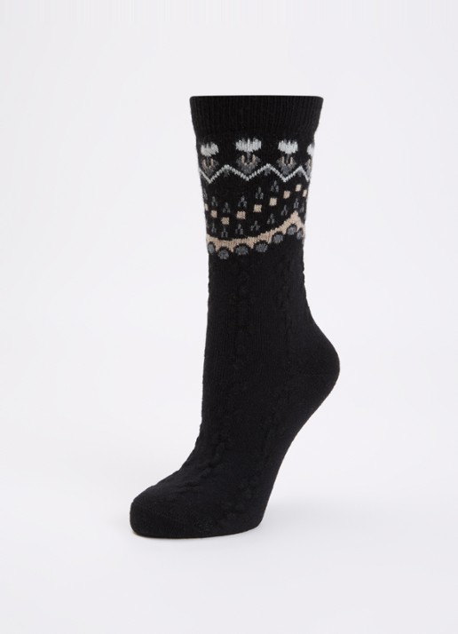 Falke Cosy Wool Special Edition sokken in kasjmierblend - detail 3 zwart