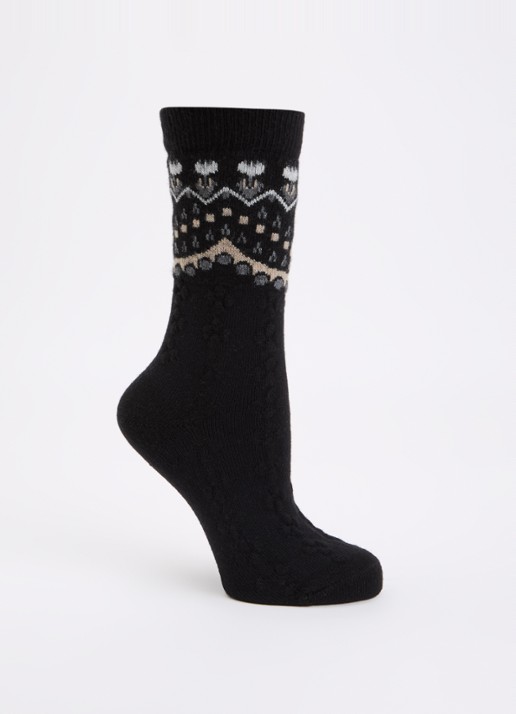 Falke Cosy Wool Special Edition sokken in kasjmierblend - voorkant zwart