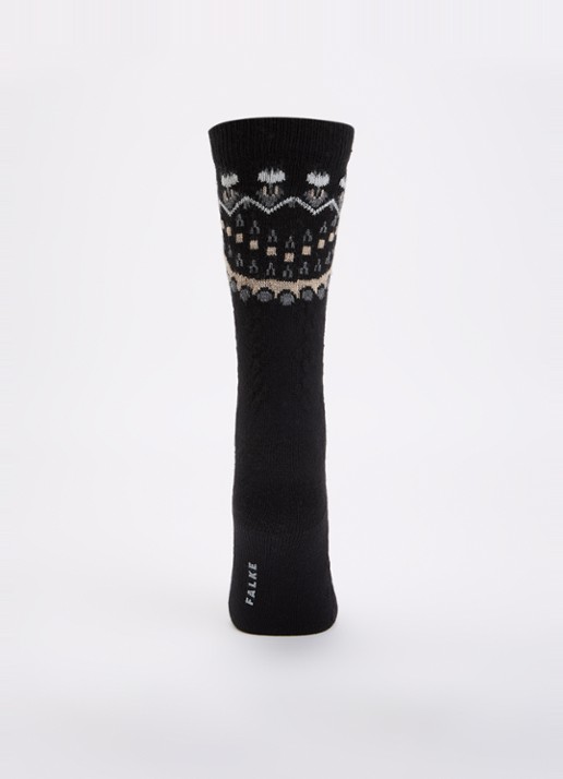 Falke Cosy Wool Special Edition sokken in kasjmierblend - voorkant 2 zwart
