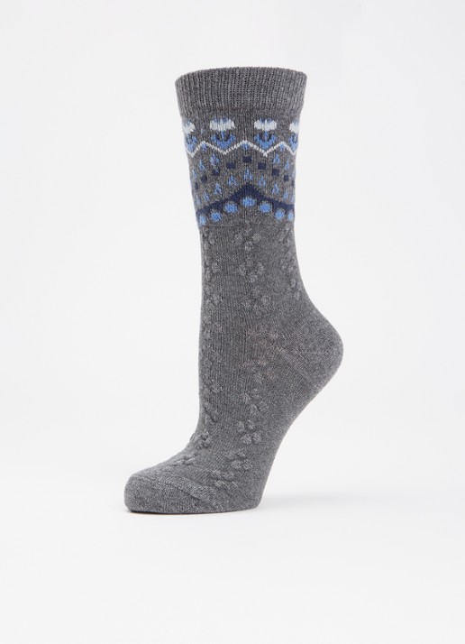Falke Cosy Wool Special Edition sokken in kasjmierblend - detail 3 grijs
