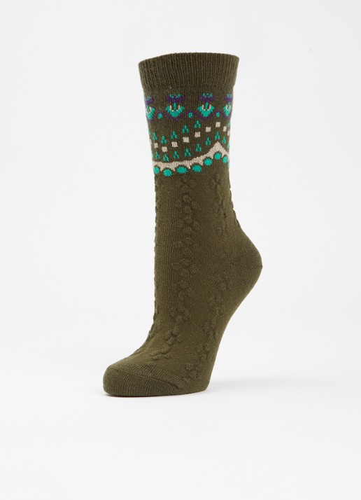 Falke Cosy Wool Special Edition sokken in kasjmierblend - detail 3 mosgroen