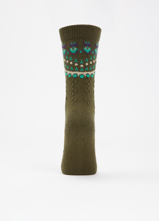 Falke Cosy Wool Special Edition sokken in kasjmierblend - voorkant 2 mosgroen