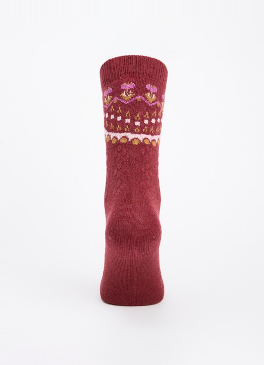 Falke Cosy Wool Special Edition sokken in kasjmierblend - voorkant 2 rood