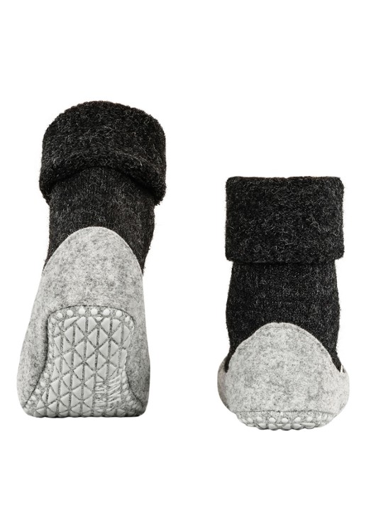 Falke Cosyshoe huissokken in wolblend met anti-slip - detail 3 antraciet