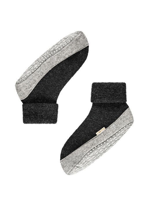 Falke Cosyshoe huissokken in wolblend met anti-slip - detail 4 antraciet