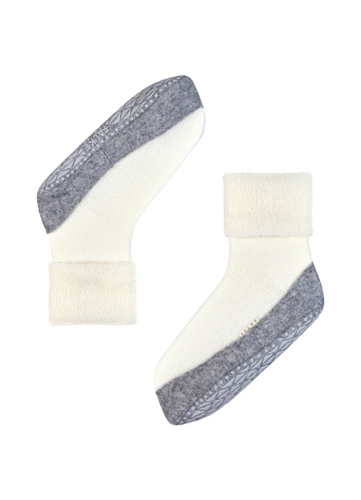 Falke Cosyshoe huissokken in wolblend met anti-slip - detail 2 gebroken wit