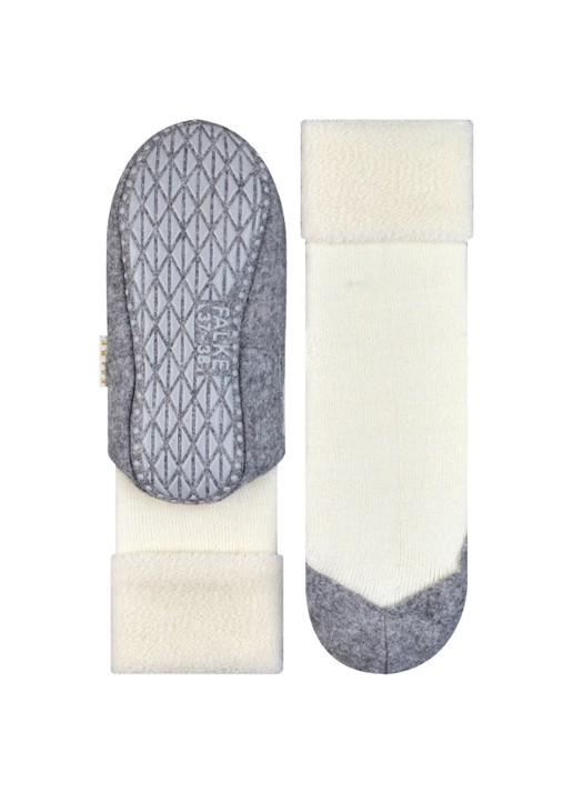 Falke Cosyshoe huissokken in wolblend met anti-slip - detail 3 gebroken wit