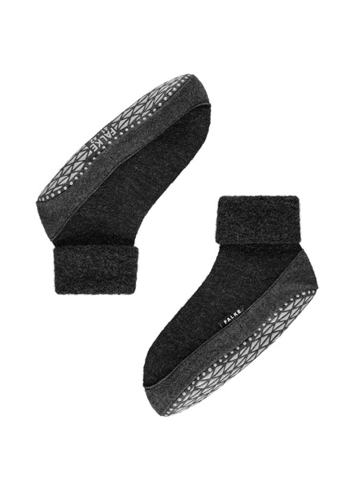 Falke Cosyshoe pantoffel in wolblend met anti-slip - detail 2 antraciet