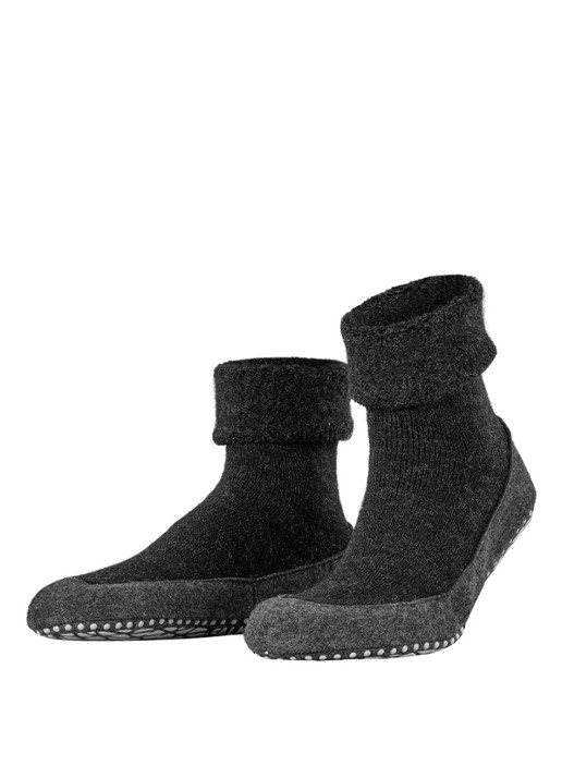 Falke Cosyshoe pantoffel in wolblend met anti-slip