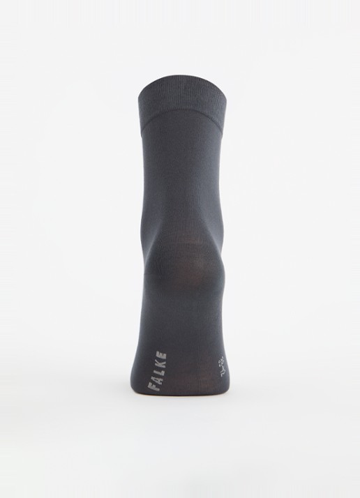 Falke Cotton Touch sokken in katoenblend - voorkant 2 middengrijs