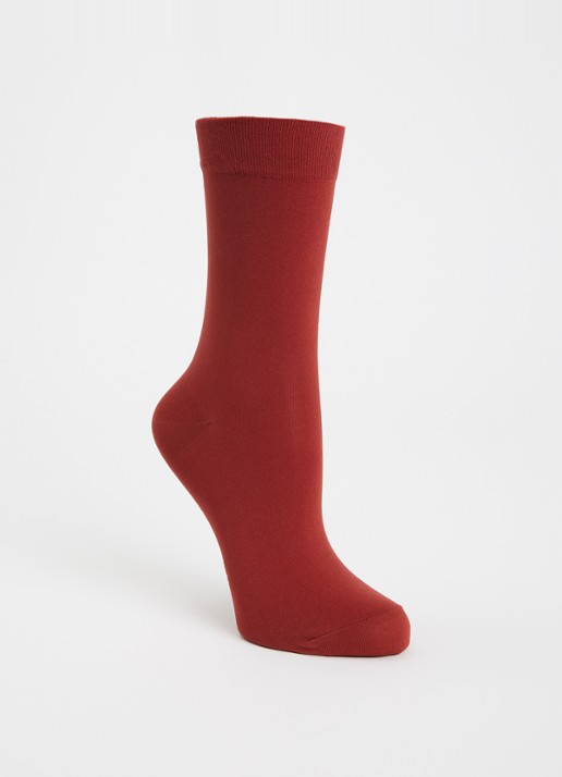 Falke Cotton Touch sokken met logo  - voorkant rood