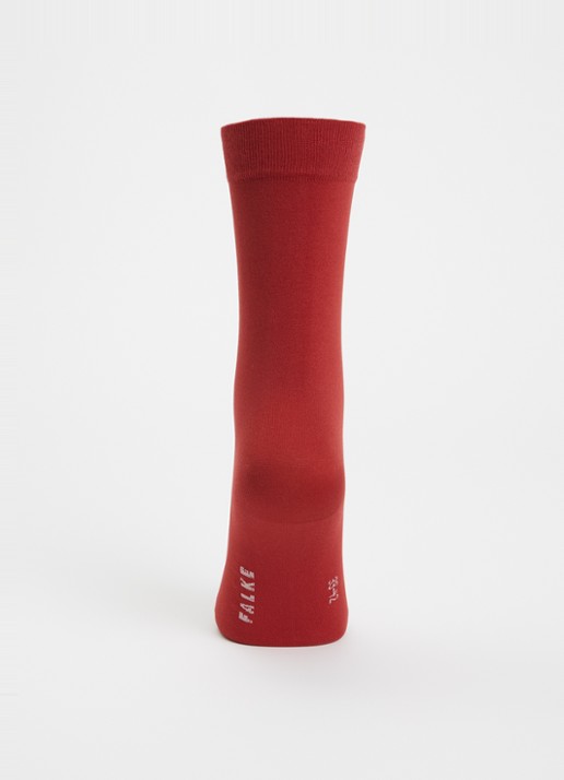 Falke Cotton Touch sokken met logo  - voorkant 2 rood