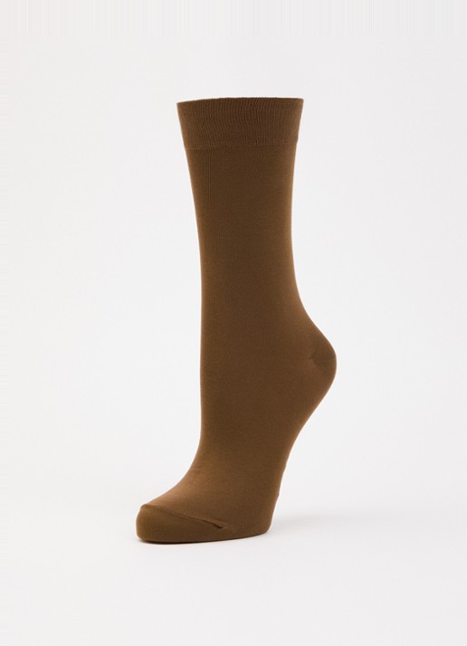 Falke Cotton Touch sokken met logo  - detail 3 bruin