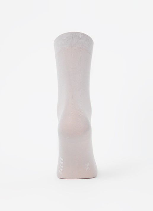 Falke Cotton Touch sokken met logo - voorkant 3 lichtgrijs