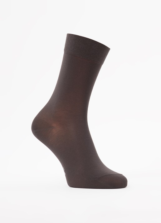 Falke Cotton Touch sokken met logo - voorkant antraciet