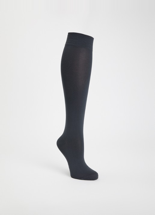 Falke Cotton Touch sokken met logo  - voorkant middengrijs